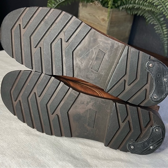 Vintage Lehigh Brown Leather Steel Toe Ankle Work Boots - Picture 2 of 8